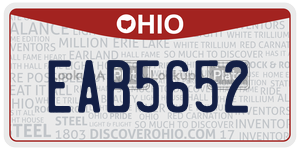 EAB5652 license plate in Ohio