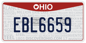 EBL6659  license plate in OH