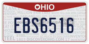 EBS6516  license plate in OH