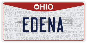 EDENA  license plate in OH