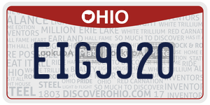 EIG9920  license plate in OH