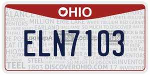 ELN7103 license plate in Ohio