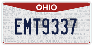 EMT9337  license plate in OH
