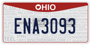 ENA3093 license plate in Ohio