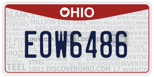 EOW6486 license plate in Ohio