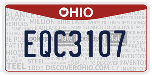 EQC3107  license plate in OH