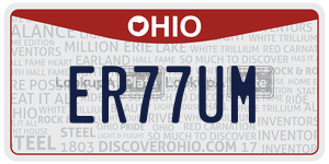 ER77UM  license plate in OH