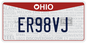 ER98VJ  license plate in OH
