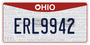 ERL9942  license plate in OH