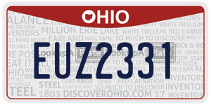 EUZ2331  license plate in OH