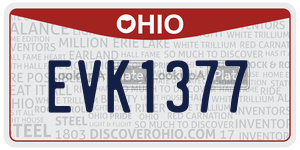 EVK1377  license plate in OH