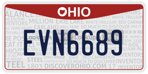EVN6689 license plate in Ohio