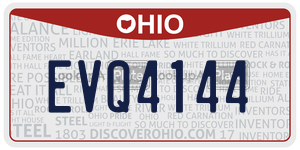 EVQ4144 license plate in Ohio