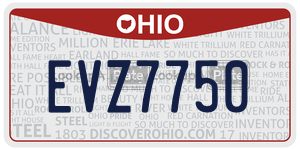 EVZ7750  license plate in OH
