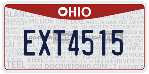 EXT4515  license plate in OH