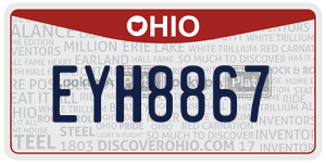 EYH8867  license plate in OH