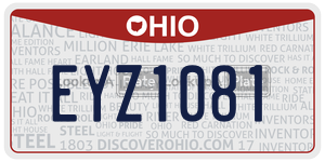 EYZ1081  license plate in OH