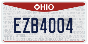 EZB4004  license plate in OH