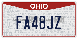 FA48JZ  license plate in OH