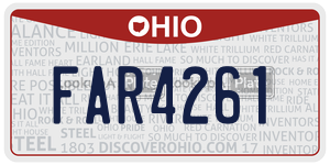 FAR4261  license plate in OH