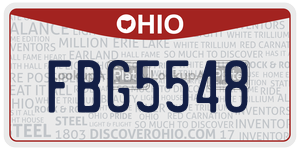 FBG5548  license plate in OH