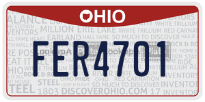FER4701  license plate in OH
