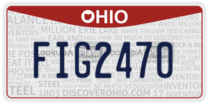 FIG2470 license plate in Ohio