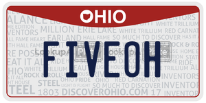 FIVEOH license plate in Ohio