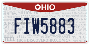 FIW5883 license plate in Ohio