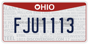 FJU1113  license plate in OH