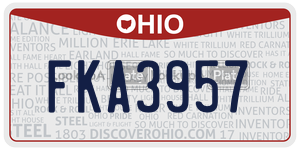 FKA3957  license plate in OH