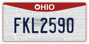 FKL2590  license plate in OH