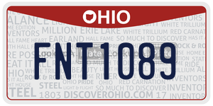 FNT1089  license plate in OH