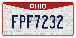 FPF7232  license plate in OH