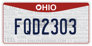 FQD2303  license plate in OH