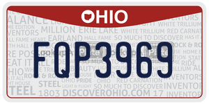 FQP3969 license plate in Ohio