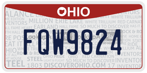 FQW9824  license plate in OH