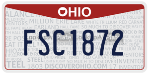 FSC1872 license plate in Ohio