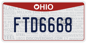 FTD6668  license plate in OH