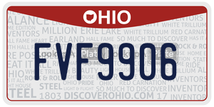 FVF9906 license plate in Ohio