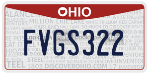 FVGS322 license plate in Ohio