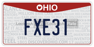 FXE31 license plate in Ohio