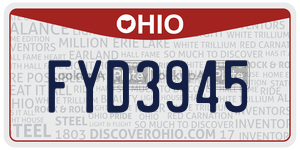 FYD3945  license plate in OH