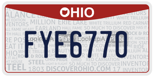 FYE6770 license plate in Ohio