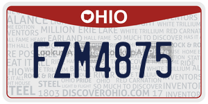 FZM4875 license plate in Ohio