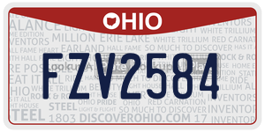 FZV2584  license plate in OH
