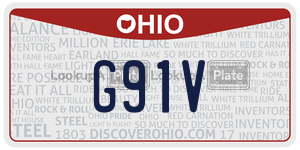 G91V  license plate in OH