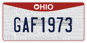 GAF1973  license plate in OH