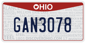 GAN3078  license plate in OH