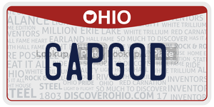 GAPGOD license plate in Ohio